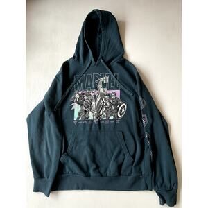 Marvel Anime Graphic Hoodie Medium Dark Pullover Sweatshirt Japanese Streetwear